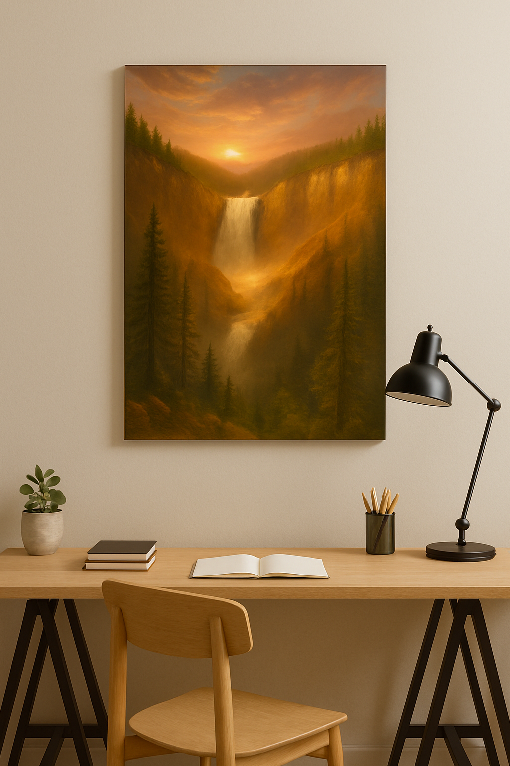 "Yellowstone Falls" – Nature-Inspired Canvas Print
