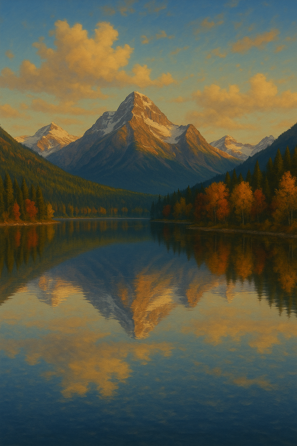 Lake McDonald Autumn Reflections – Glacier National Park Canvas Wall Art