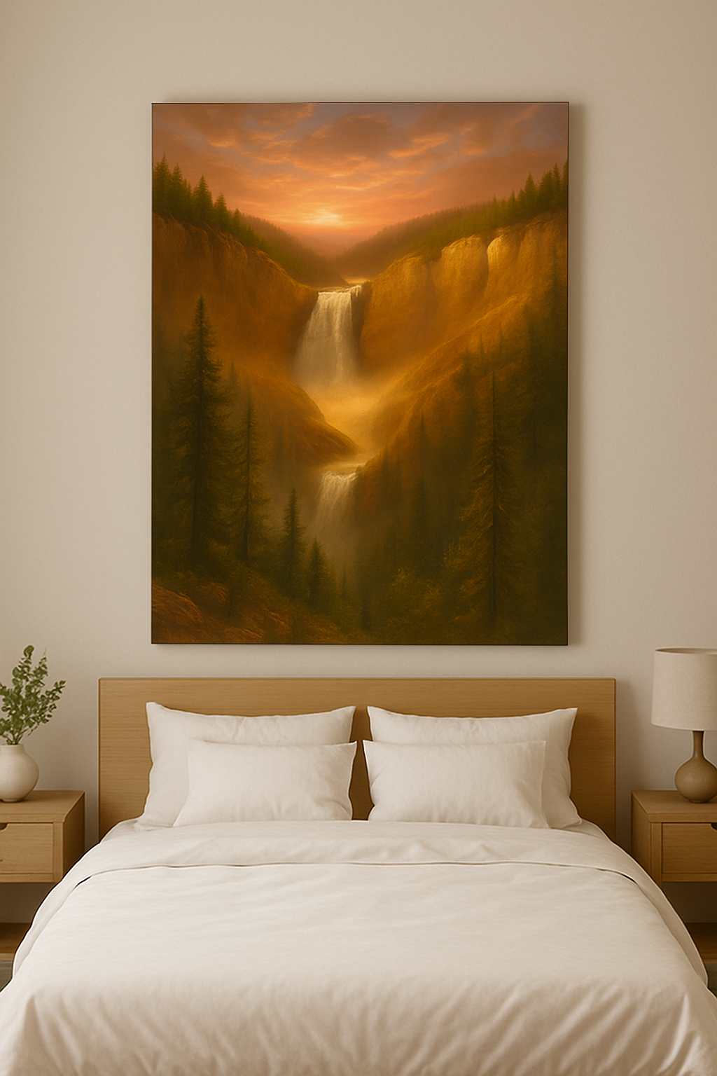 "Yellowstone Falls" – Nature-Inspired Canvas Print